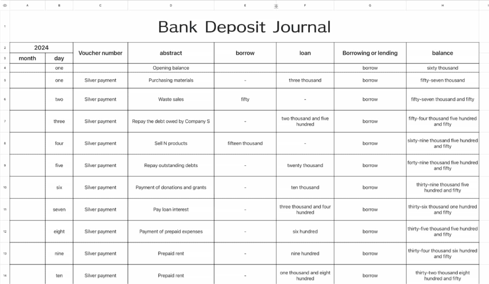 Bank deposit journal 1 1